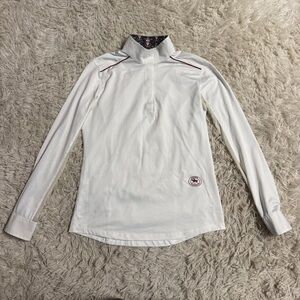 Women’s Medium White Essex Classics Long Sleeve Horseback Riding Show Shirt